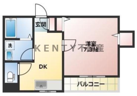 ラ・プリマベーラ(1DK/3階)の間取り写真