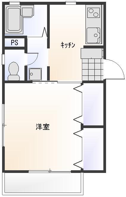 プチメゾン(1K/2階)の間取り写真