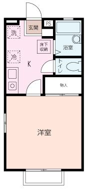クロスローズA(1K/2階)の間取り写真