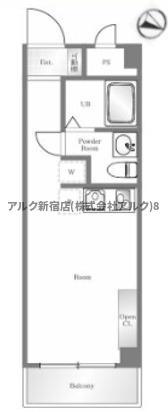 恒陽サンクレスト高円寺(ワンルーム/5階)の間取り写真