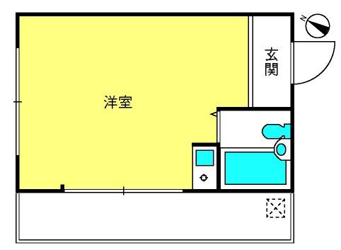 コーポ岸町(ワンルーム/3階)の間取り写真
