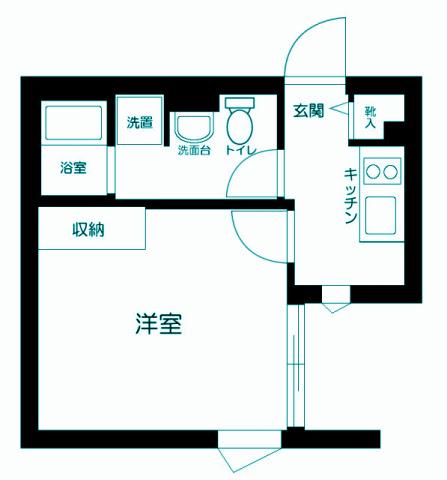 中延ヒルズ(1K/2階)の間取り写真