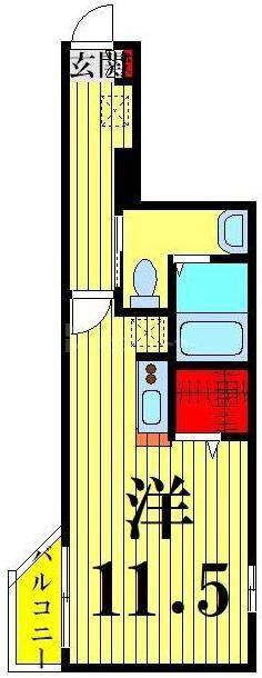エルスタンザ東綾瀬(ワンルーム/3階)の間取り写真