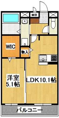 マンションパピルスII(1LDK/3階)の間取り写真