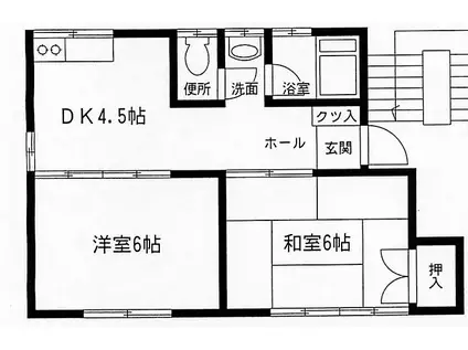 秋本荘(2DK/2階)の間取り写真