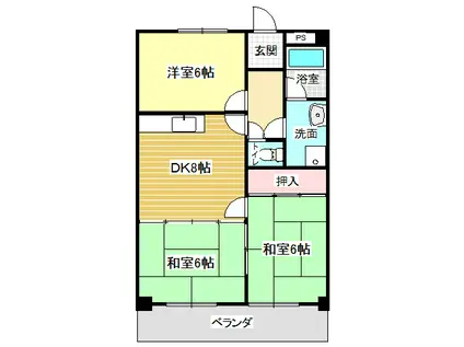 エシール共和(3DK/2階)の間取り写真
