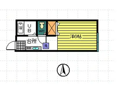 サンハイツ三枝(1K/1階)の間取り写真