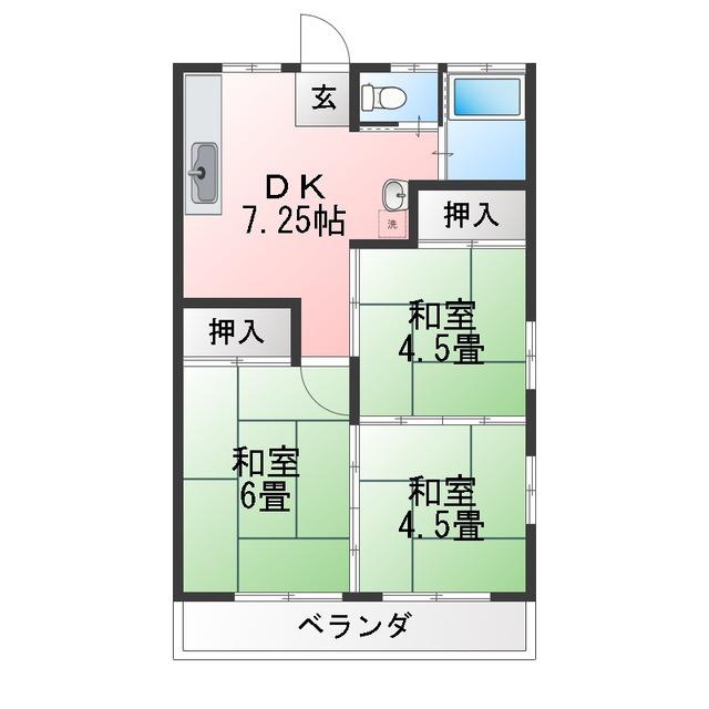 横須賀ハイツ(3DK/2階)の間取り写真