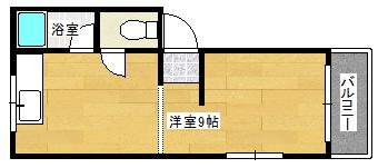 THE TWINS RIGHT(ワンルーム/1階)の間取り写真