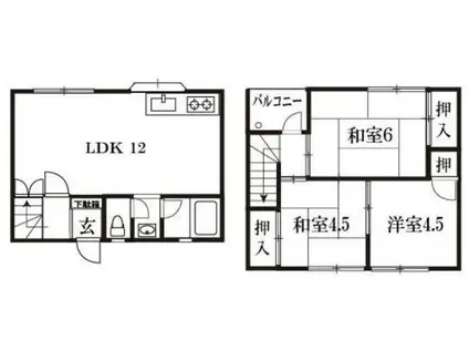 ハイツヨシダ(2DK/1階)の間取り写真