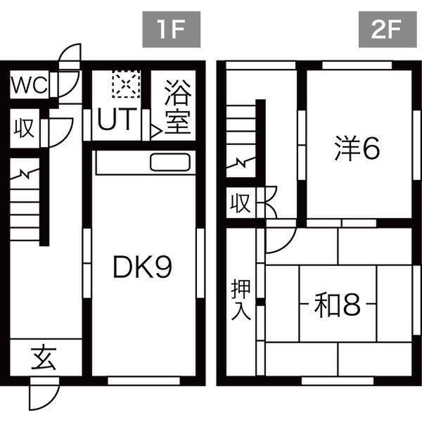 御立西メゾネット(2LDK/1階)の間取り写真