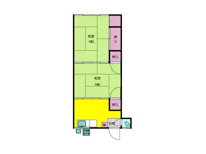 藤沢アパート(2K/2階)の間取り写真