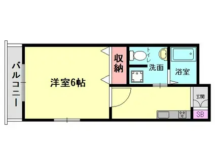 セピアハウス遠浦(1K/2階)の間取り写真