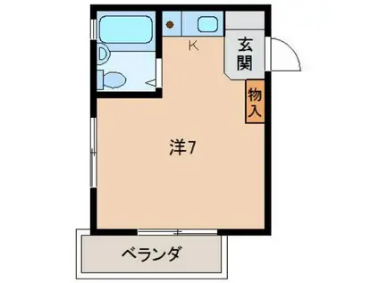 ケルン中島(ワンルーム/2階)の間取り写真