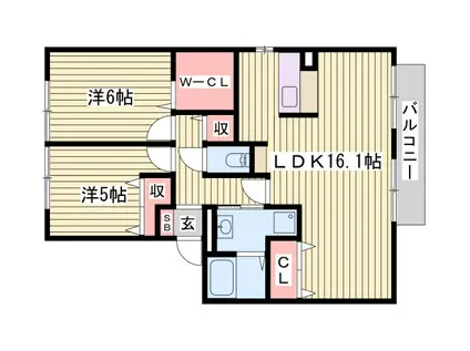 フレマリール21 A(2LDK/2階)の間取り写真