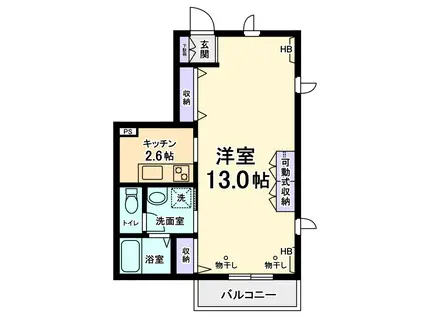 Mメゾン武蔵野(ワンルーム/1階)の間取り写真