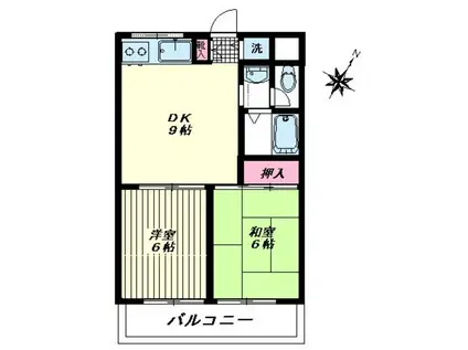 アーバンコートタムラ(2DK/4階)の間取り写真