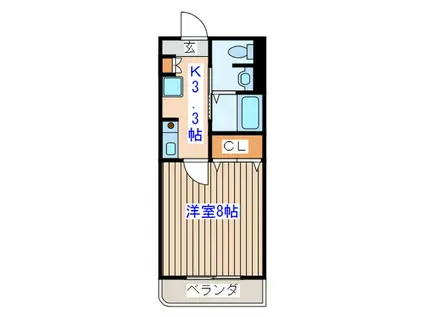 フラット小松島(1K/3階)の間取り写真