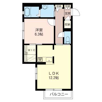 フォレスト弁天(1LDK/2階)の間取り写真