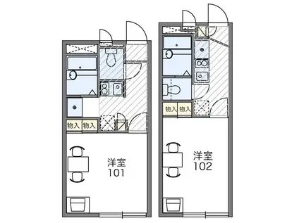 レオパレスすずらん(1K/2階)の間取り写真