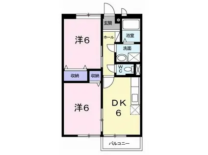 フォーレストNAKAMURAII(2DK/1階)の間取り写真