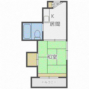 メゾン16(1DK/4階)の間取り写真