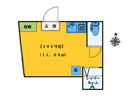 DKHOUSE西新宿(ワンルーム/1階)の間取り写真