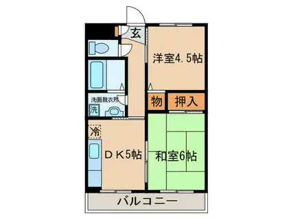 エスポワール塚越(2DK/2階)の間取り写真