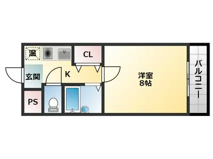 ヒサティー松原(1K/2階)の間取り写真