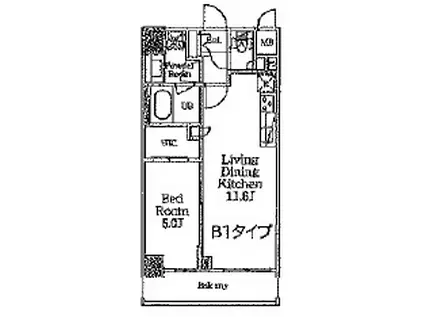 クレストコート錦糸町(1LDK/6階)の間取り写真