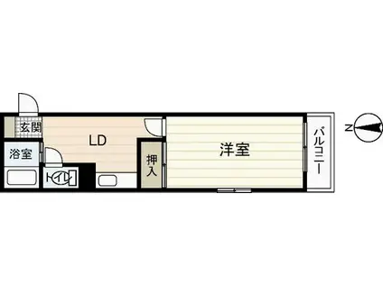 クレインリバーサイド(1DK/2階)の間取り写真