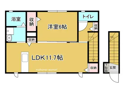 セジュールWIT21(1LDK/2階)の間取り写真