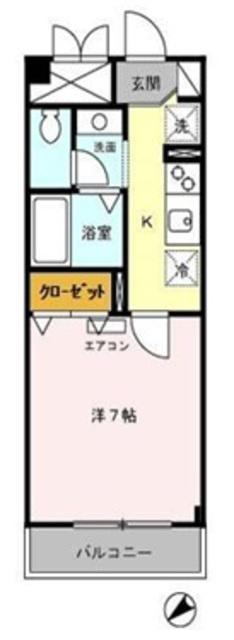 ラ・ファウンテン(1K/3階)の間取り写真