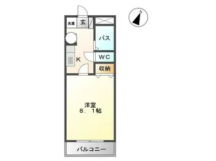 ウィンドミル ケイ(1K/3階)の間取り写真