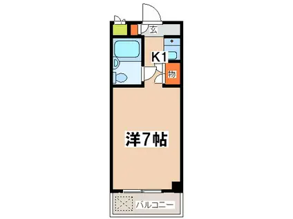 エステート向ヶ丘(1K/4階)の間取り写真