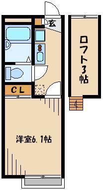 レオパレスメルベーユ タカノ(1K/2階)の間取り写真