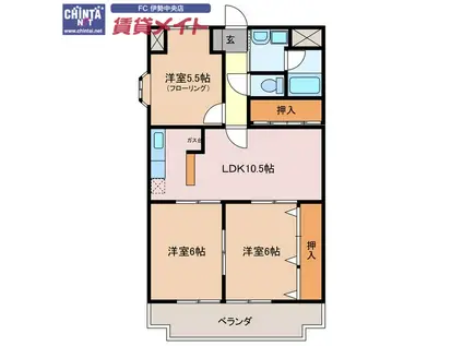 サンステージ(3LDK/2階)の間取り写真