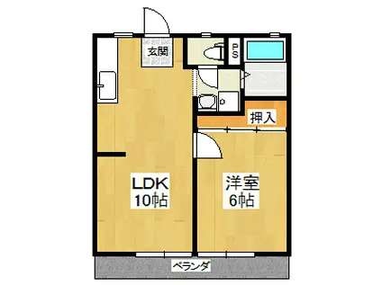 パナハイツ今熊II(1LDK/2階)の間取り写真