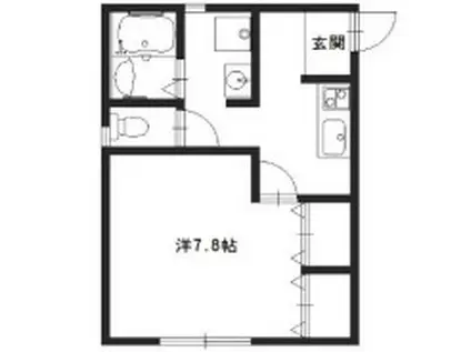 ASAHI駅前(1K/1階)の間取り写真