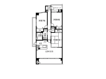 SUNSHINEKONOMIYA(3LDK/4階)の間取り写真