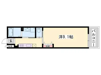 ア・ラ・メルシー(1K/1階)の間取り写真