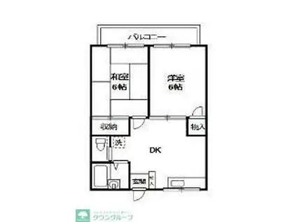 モリハイツ(2DK/2階)の間取り写真