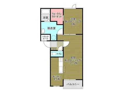 グラビス文京(1LDK/2階)の間取り写真