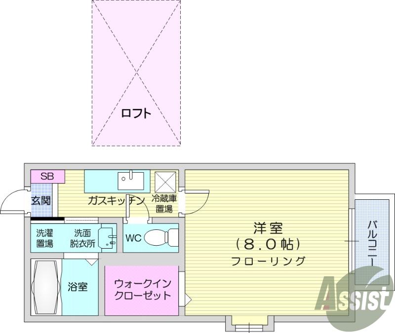 アルテックドゥ(1K/1階)の間取り写真