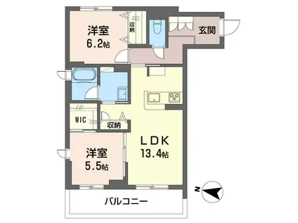 フォルティガーレ(2LDK/3階)の間取り写真