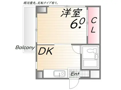 シティ池上(1K/2階)の間取り写真