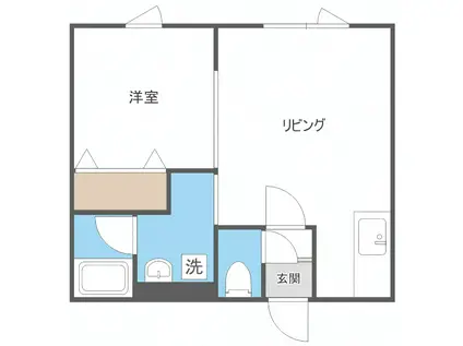 キラメック白石駅前(1DK/3階)の間取り写真