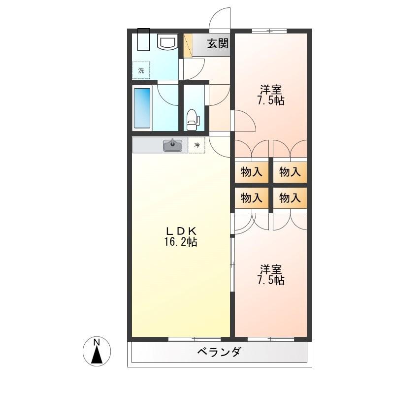 アルディエール(2LDK/3階)の間取り写真