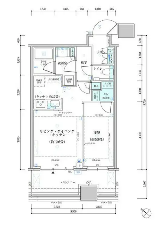 パークタワー勝どきサウス 10階階 間取り