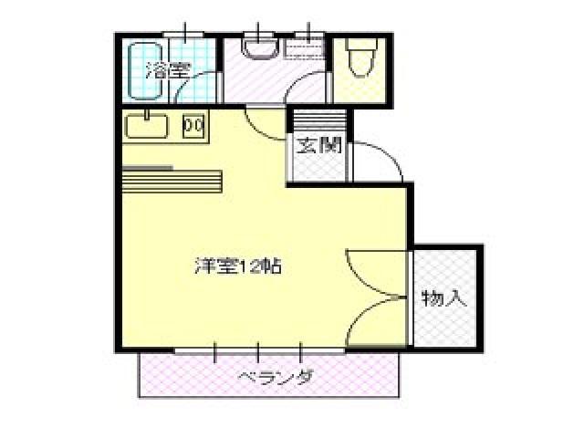 坪井ビル(ワンルーム/1階)の間取り写真